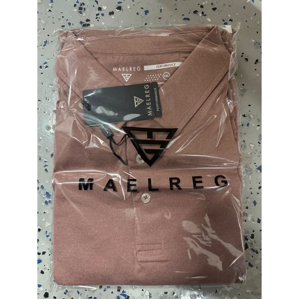 MAELREG Men's Performance Polo in Dusty Rose